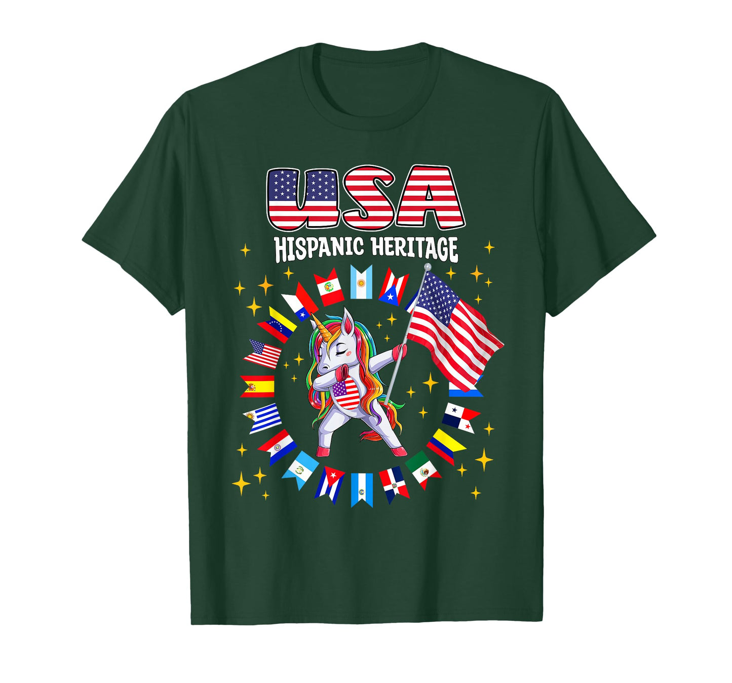 Hispanic Heritage Month USA flag kids boys girls toddler T-Shirt