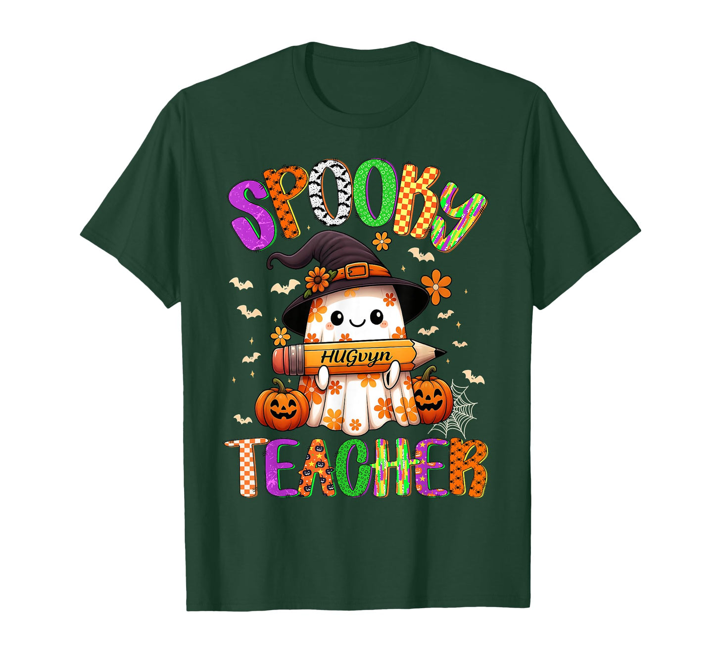 HUGvyn Halloween: Preppy Spooky Teacher Ghost Trick Or Teach T-Shirt
