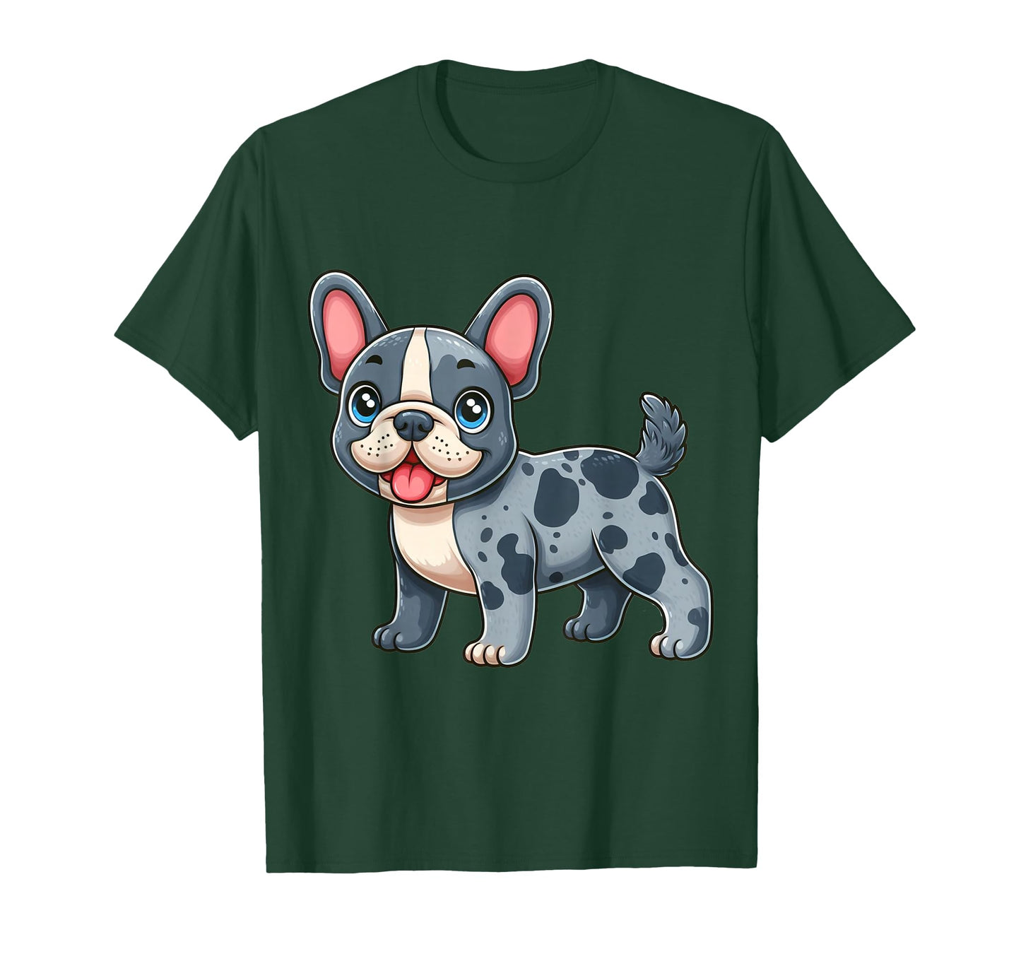 Adventures of a Merle French Bulldog: Playful Cartoon T-Shirt