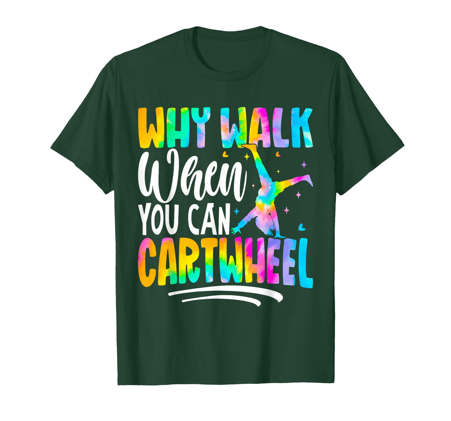 Cartwheel Gymnast Girl Tie Dye Gymnastic Girl Tumbling T-Shirt
