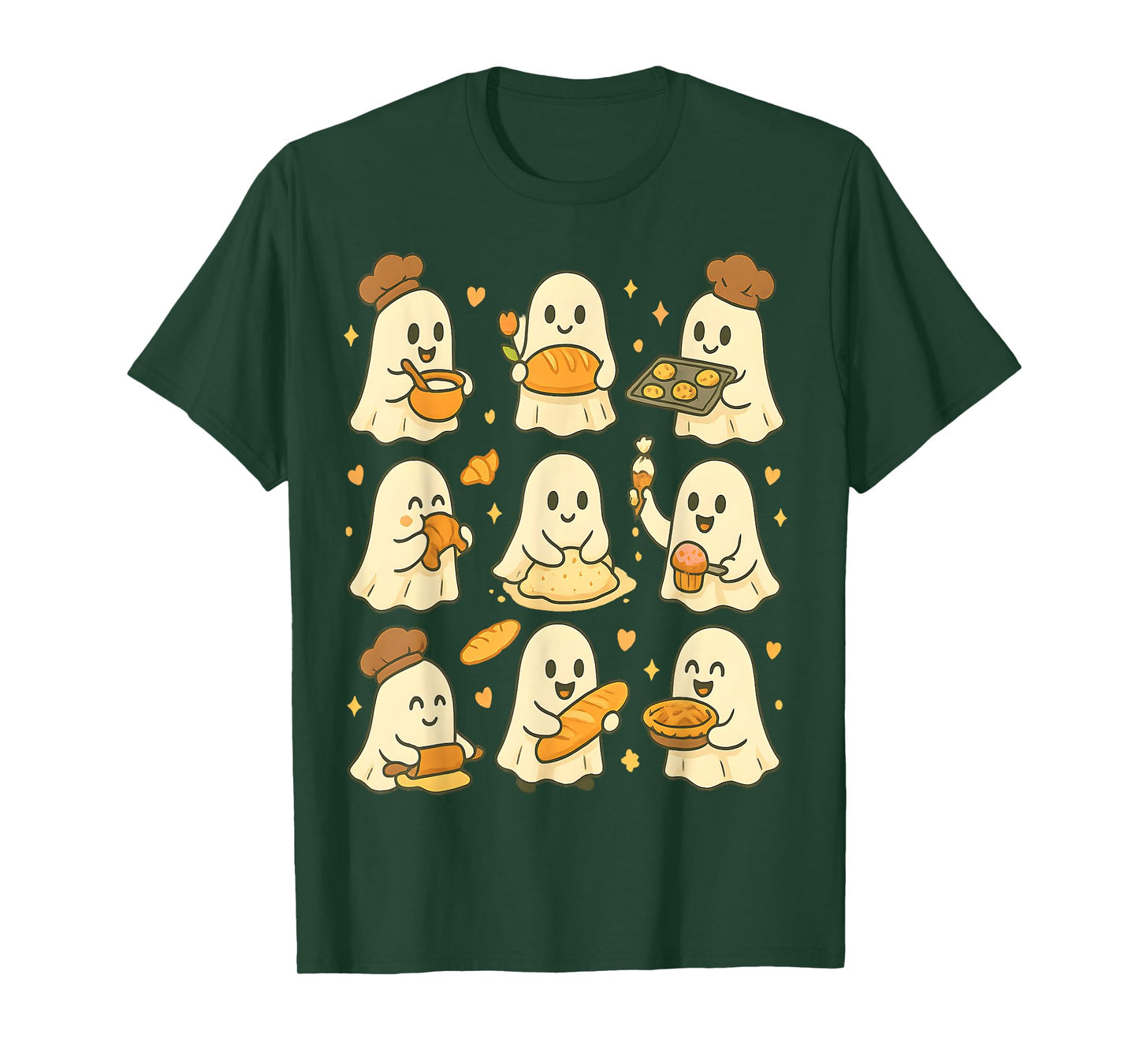 Cute Baking Ghost Cozy Fall Aesthetic for Spooky Season T-Shirt