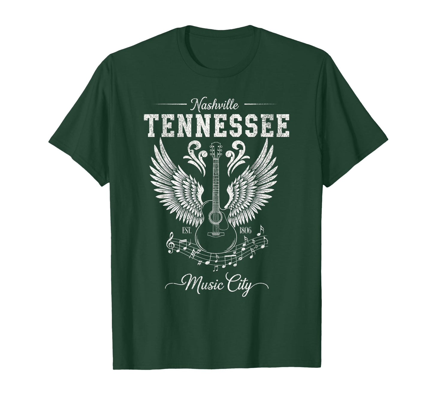 Nashville Tennessee Country Music City Guitar Souvenir T-Shirt
