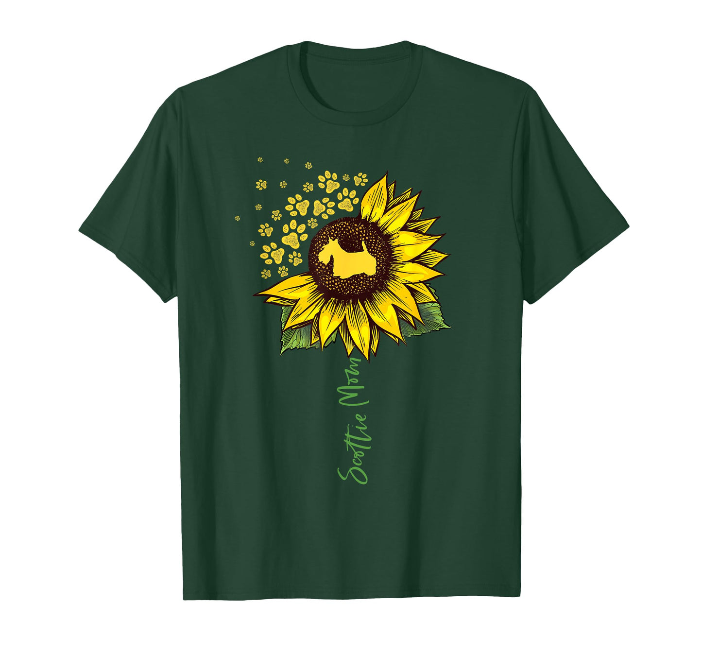 Scottie Mom Sunflower Scottish Terrier Gifts Dog Mom Mama T-Shirt