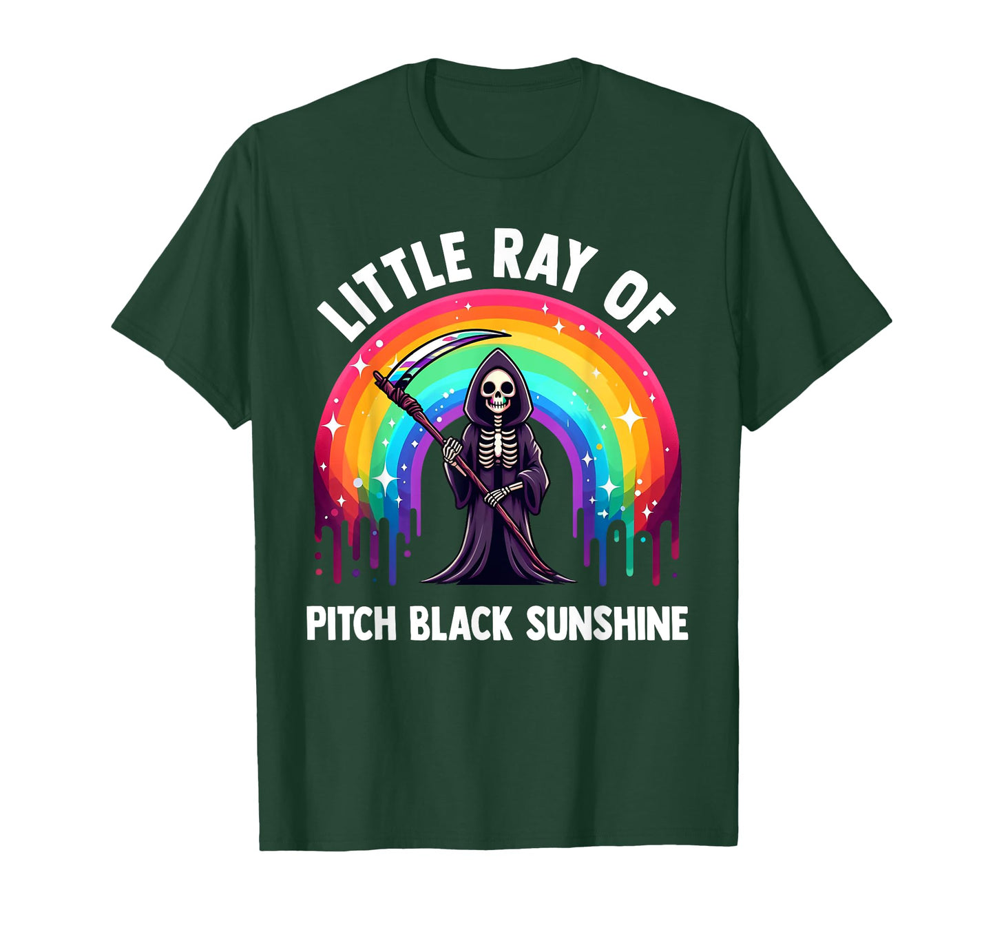 Little Ray Of Pitch Black Sunshine Death Rainbow Halloween T-Shirt for Men Women