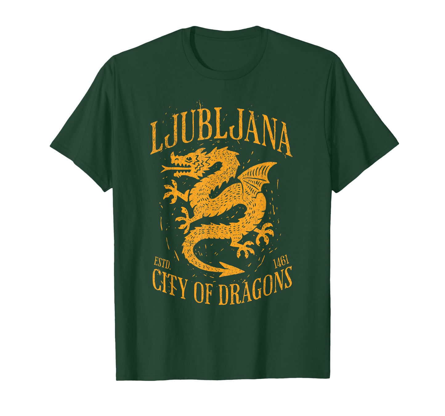 Ljubljana Slovenia Est 1461 City of Dragons Vintage Grunge T-Shirt