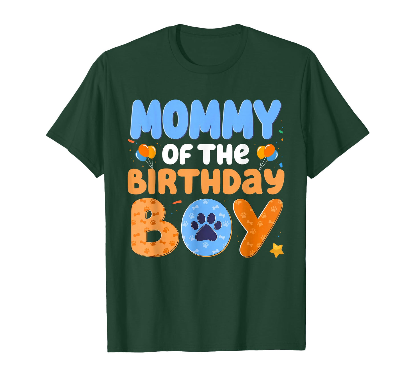 Mommy of The Birthday Boy Dog Lover Family Matching T-Shirt
