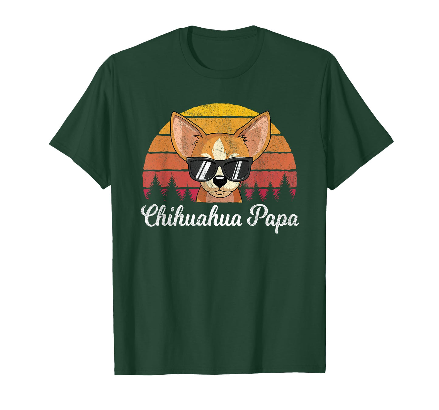 Retro Vintage Chihuahua Papa Funny Fathers Day T-Shirt