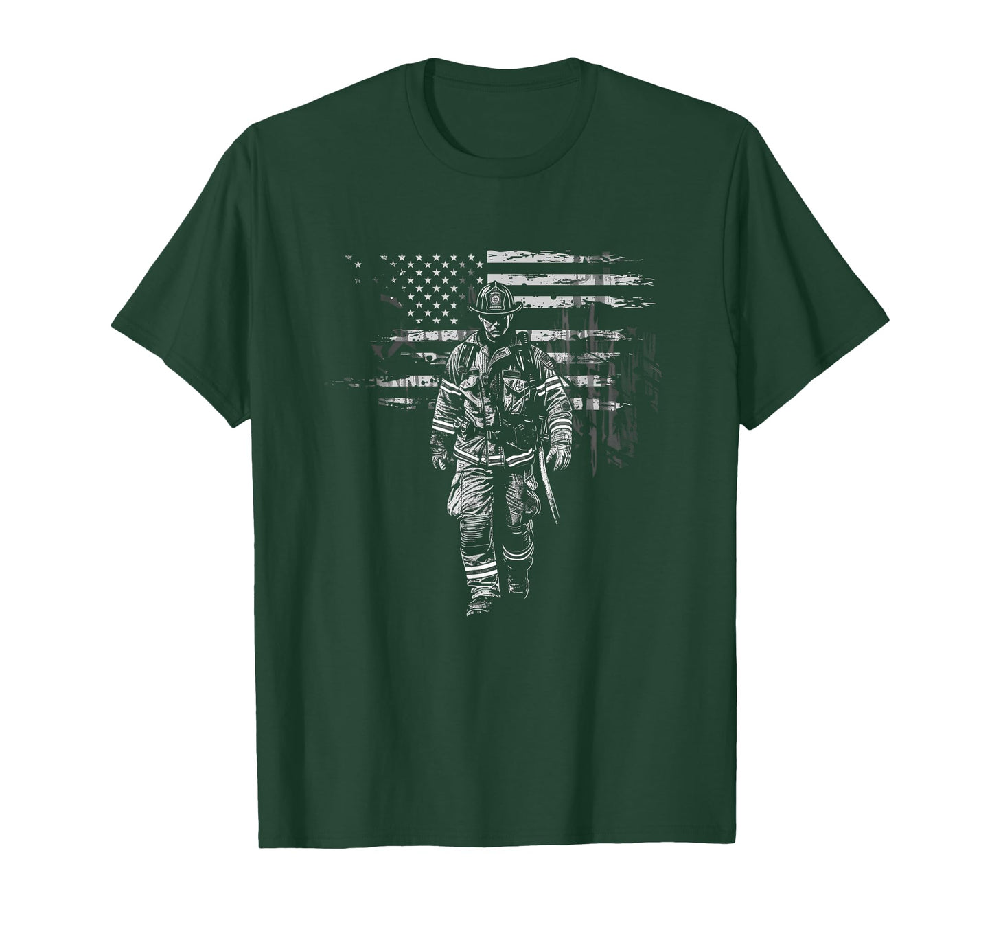 Fireman American Flag US Firefighter T-Shirt