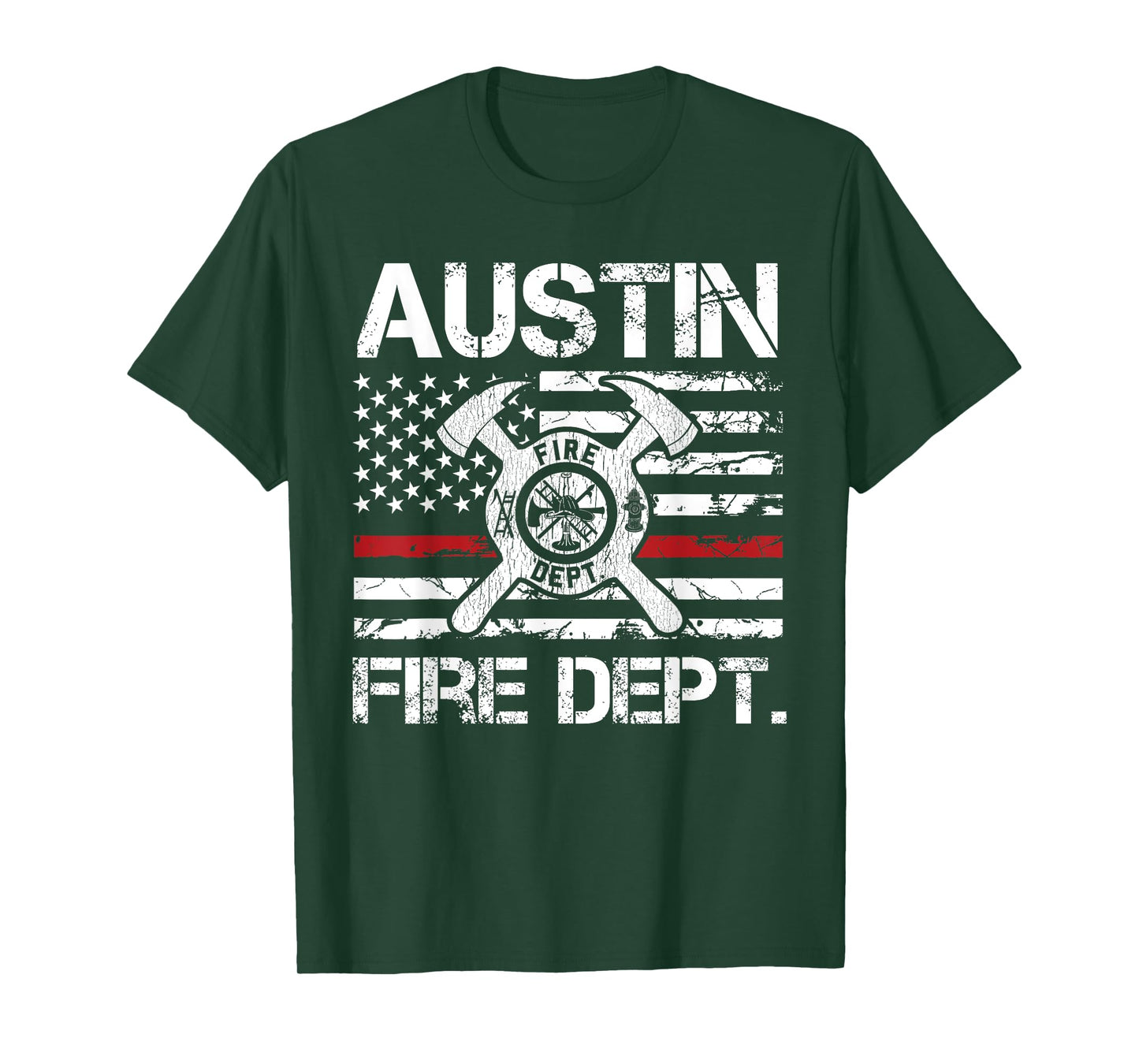 Austin Texas Fire Department Thin Red Line Logo T-Shirt