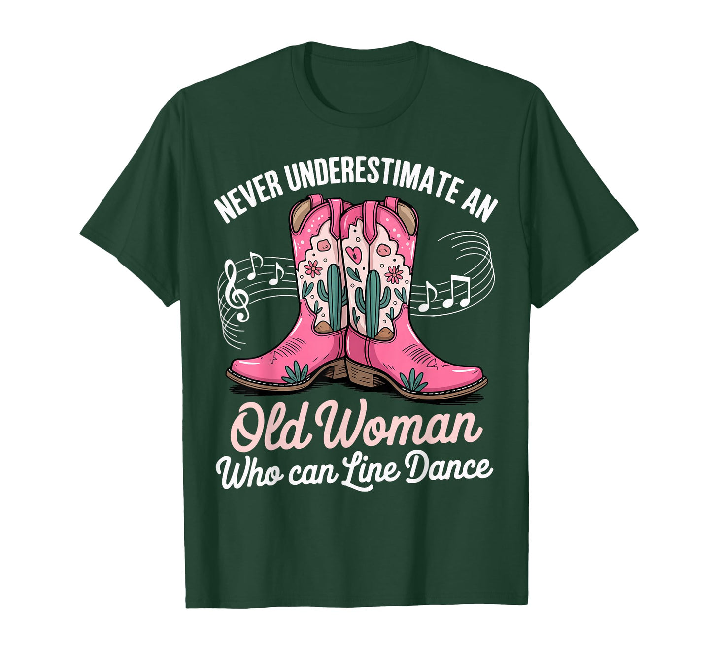 Never Underestimate An Old Woman Who Can Line Dance T-Shirt