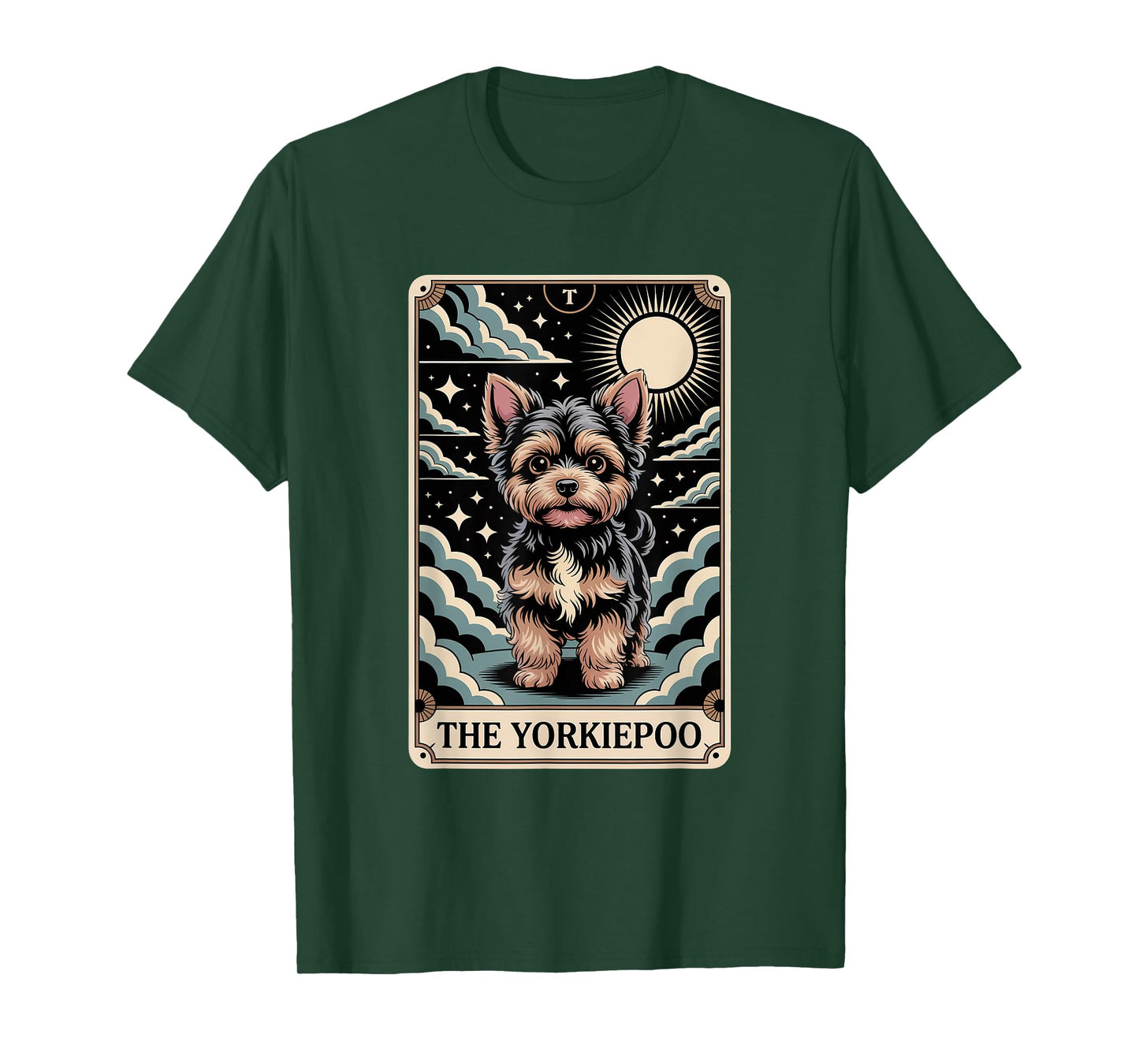 Yorkiepoo Tarot Card Art Funny Dog T-Shirt