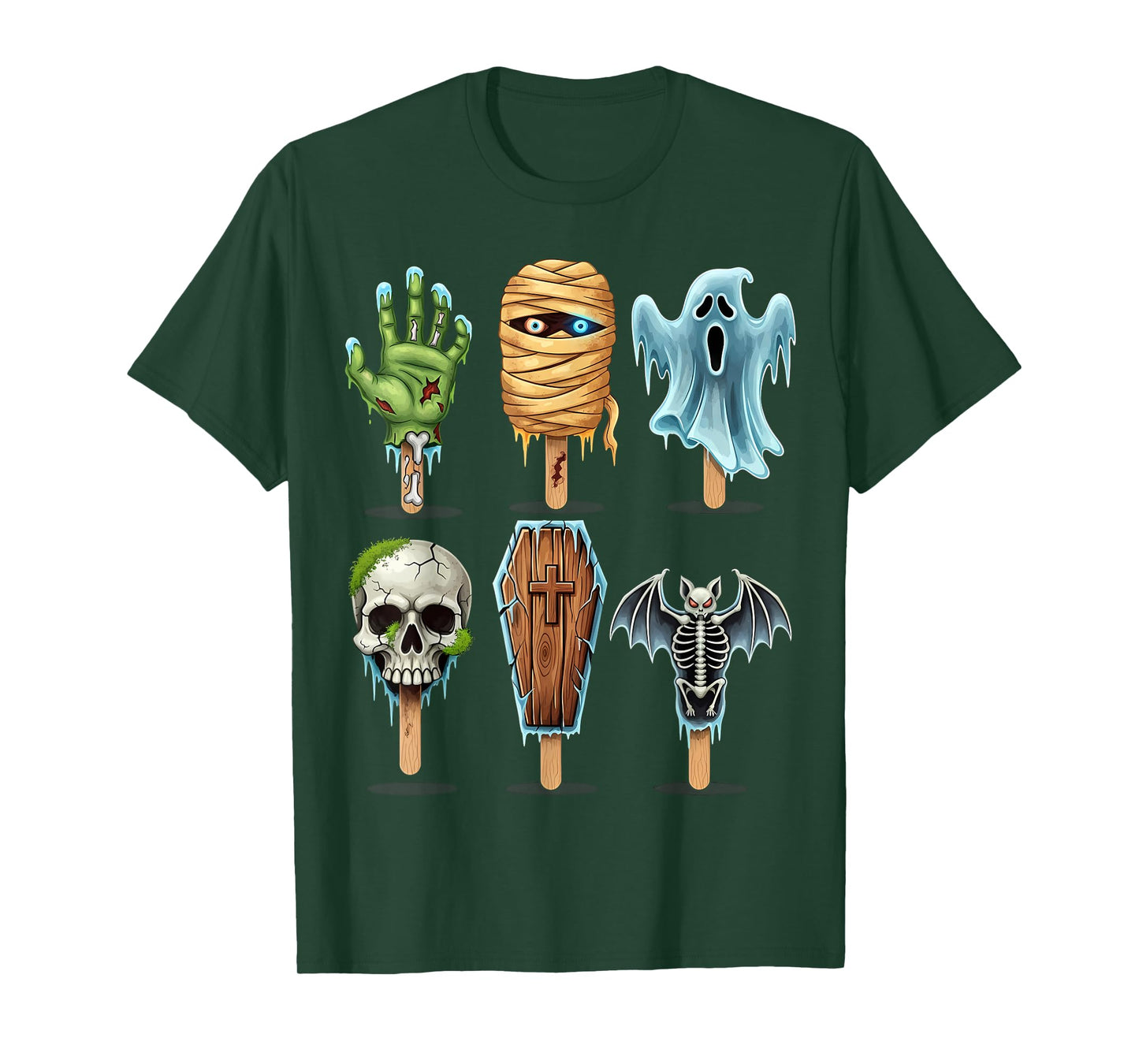 Summerween Horror Movies Summer Popsicle Halloween Ice Cream T-Shirt