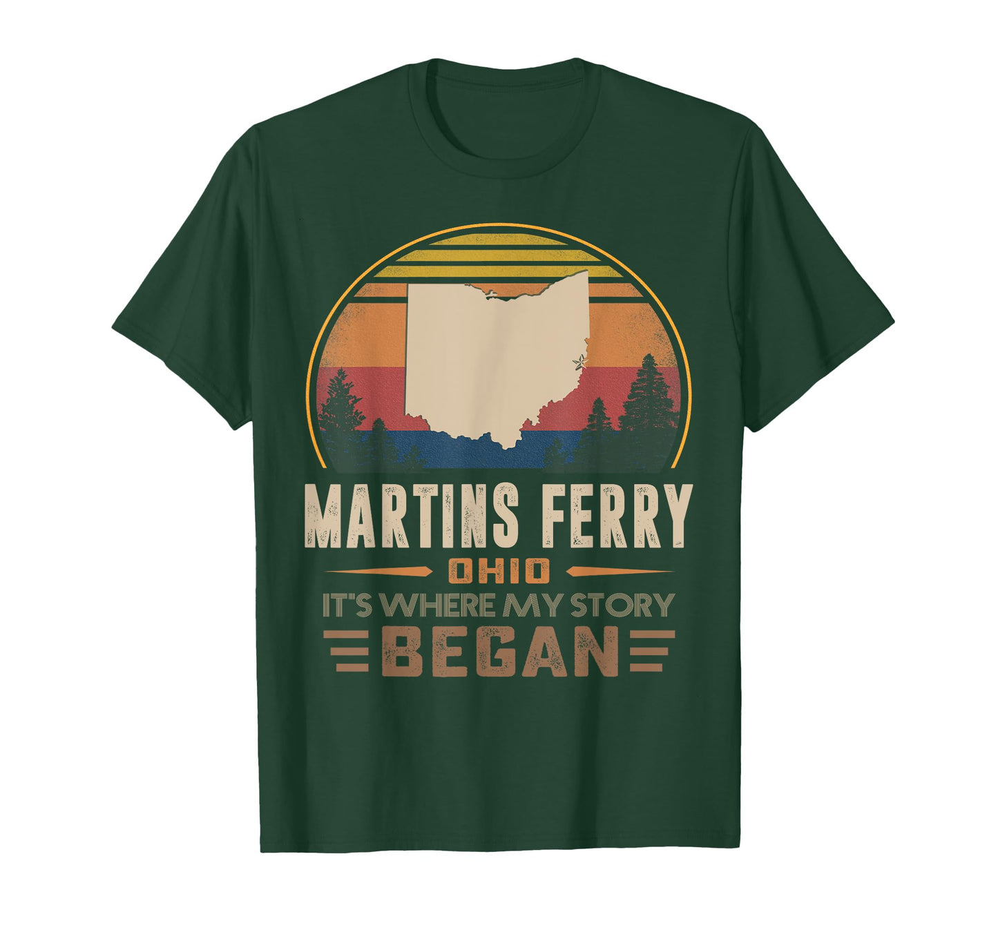 Vintage Martins Ferry Ohio Hometown My Story Began T-Shirt