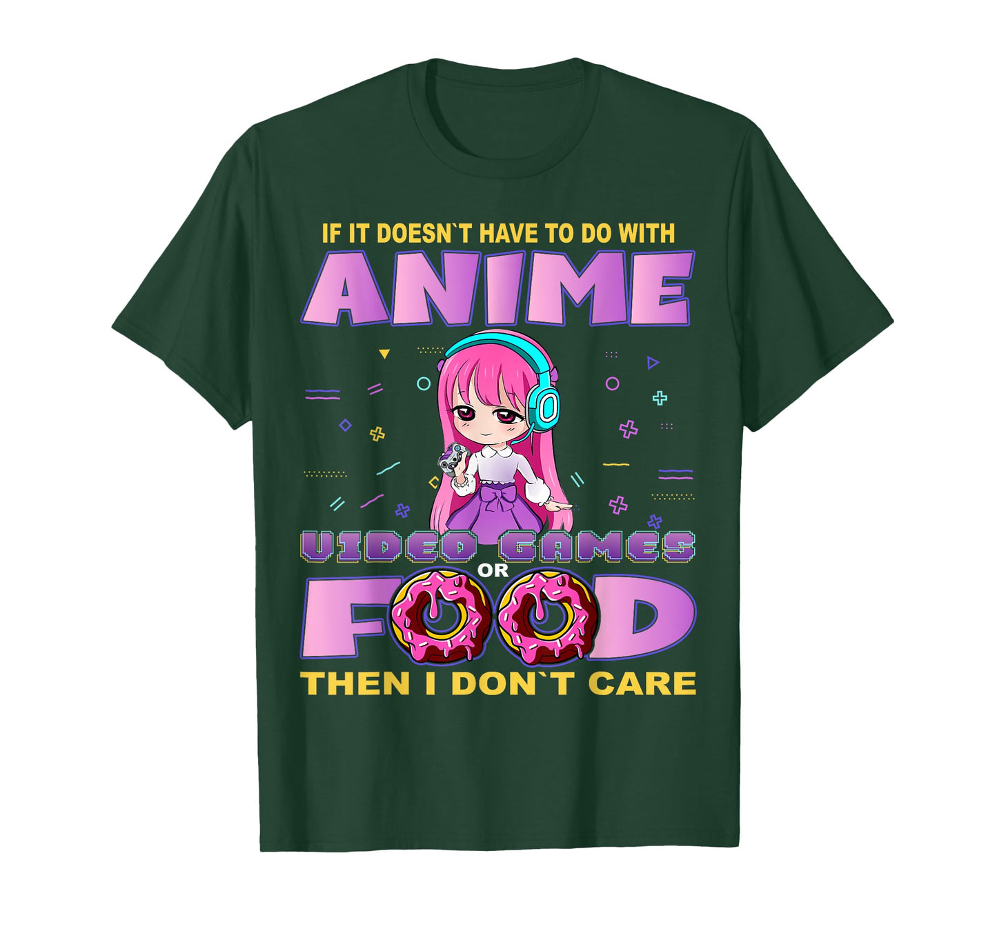 Funny Anime and Video Games Food Chibi Gaming Donut T-Shirt