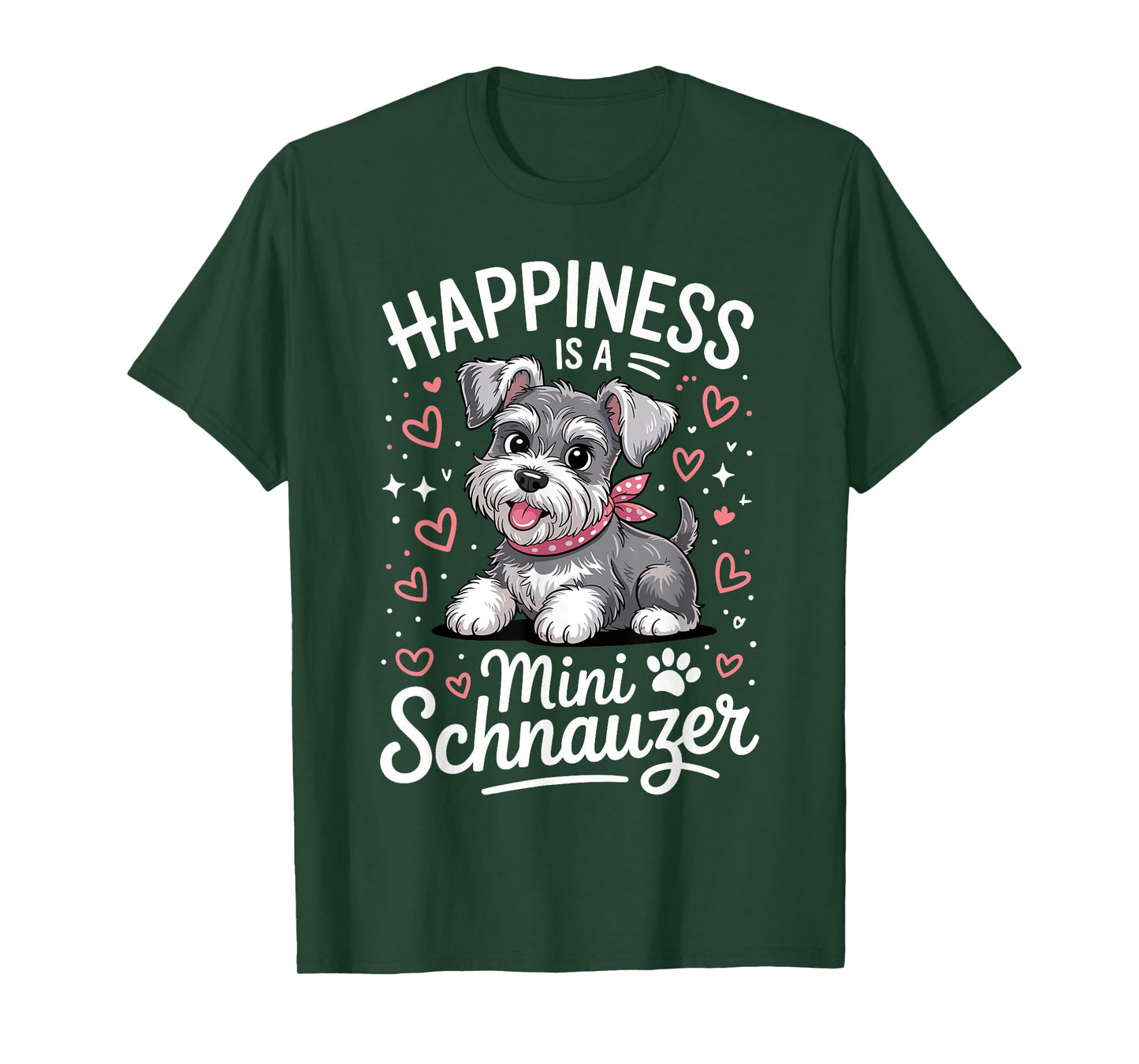 Funny Schnauzer Art for Men Women Kids Mini Schnauzer Lover T-Shirt
