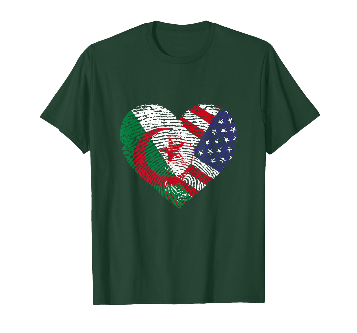 Algerian American Fingerprint Flags T-Shirt