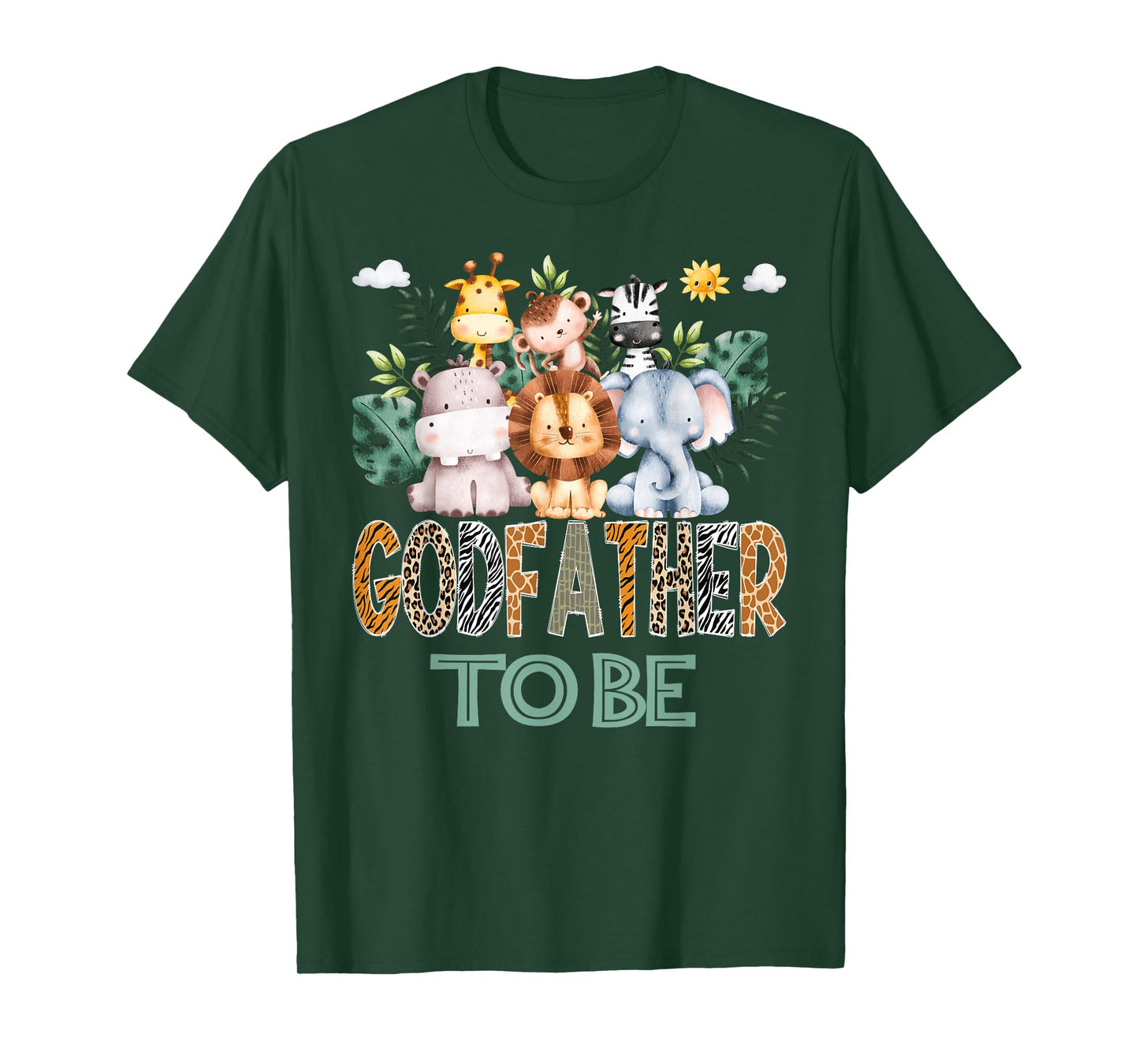 Soon To Be GodFather Jungle Animal Safari Gender Reveal T-Shirt