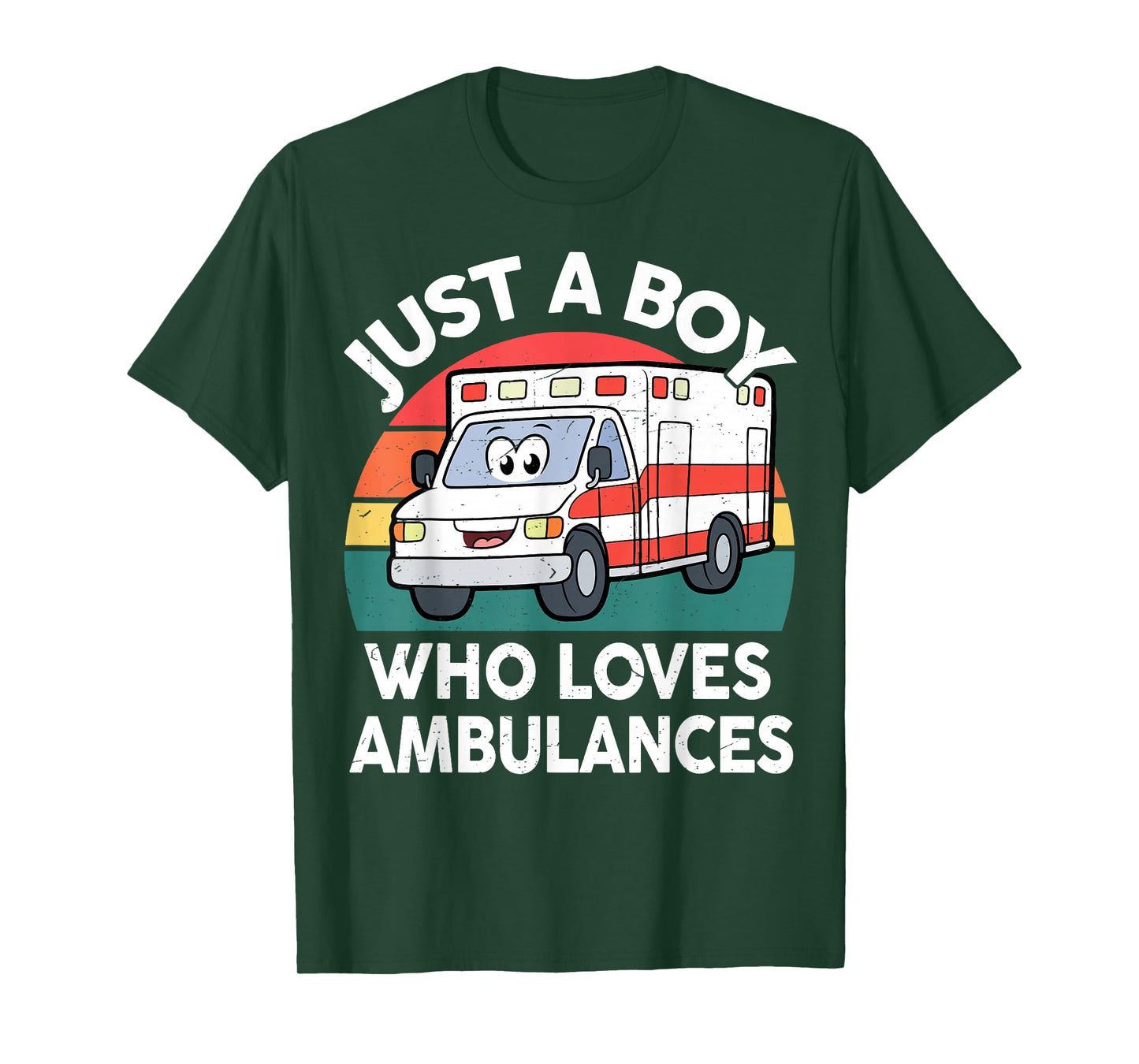 Toddler Just A Boy Who Loves Ambulances First Responder Kids T-Shirt
