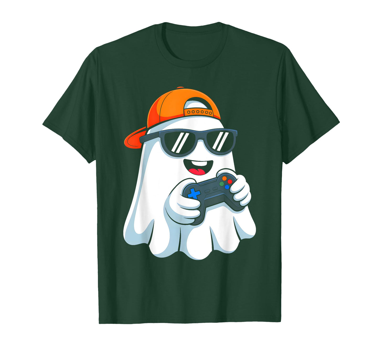 Funny Ghost Playing Video Game Halloween Gaming Boys Men T-Shirt