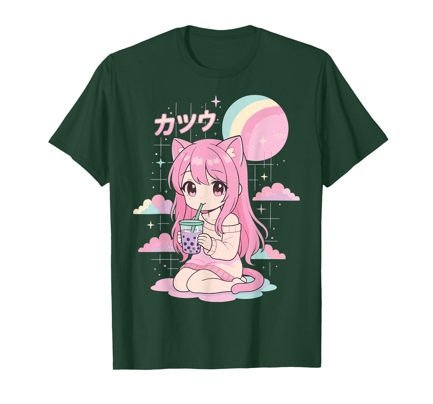 Anime Girl Boba Bubble Tea Kawaii T-Shirt