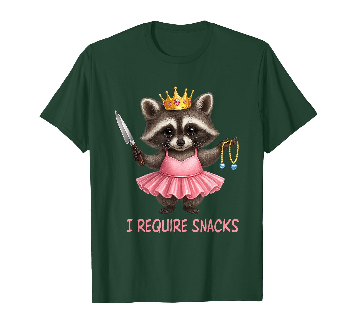 Funny Cute Racoon I Require Snacks T-Shirt