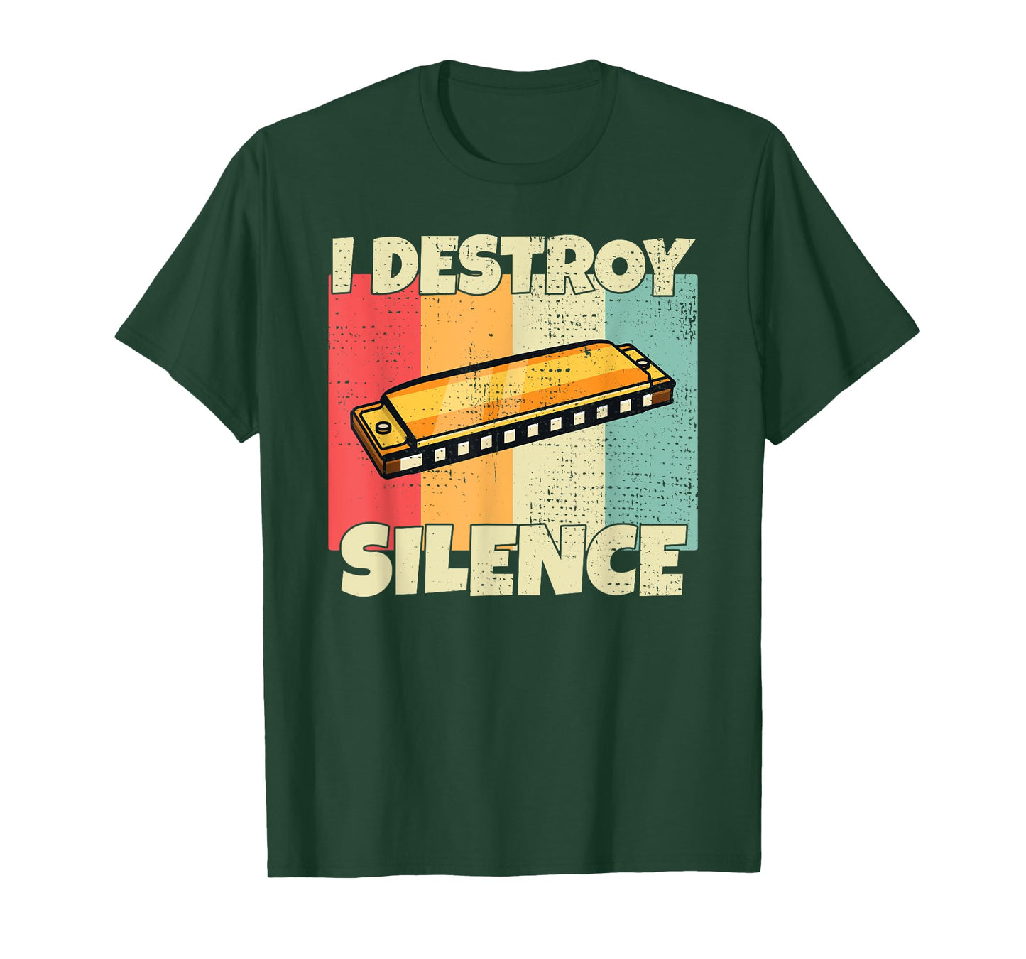 Funny Harmonica instrument I Destroy Silence for Harmonica T-Shirt