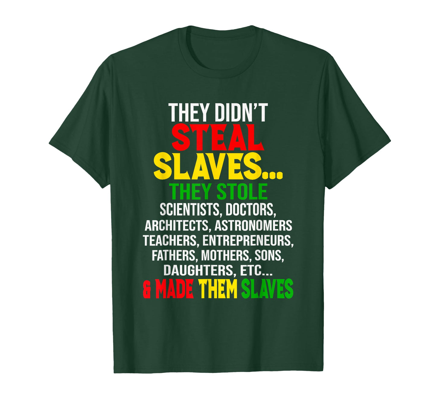 They Didnt Steal Slaves Black History Month Melanin African T-Shirt
