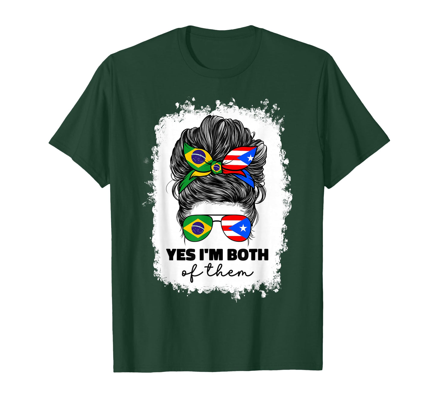 Half Brazilian And Puerto Rican Rico Brazil Flag Girl Women T-Shirt