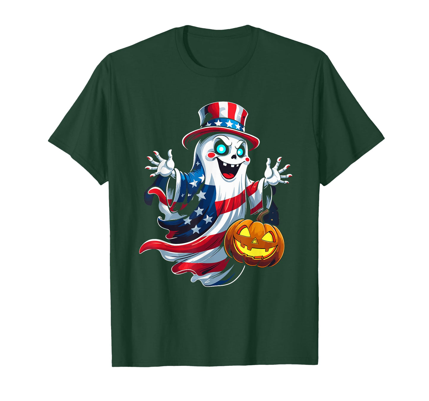 Happy 4th Of July Patriotic Halloween Funny Men Women Kids T-Shirt