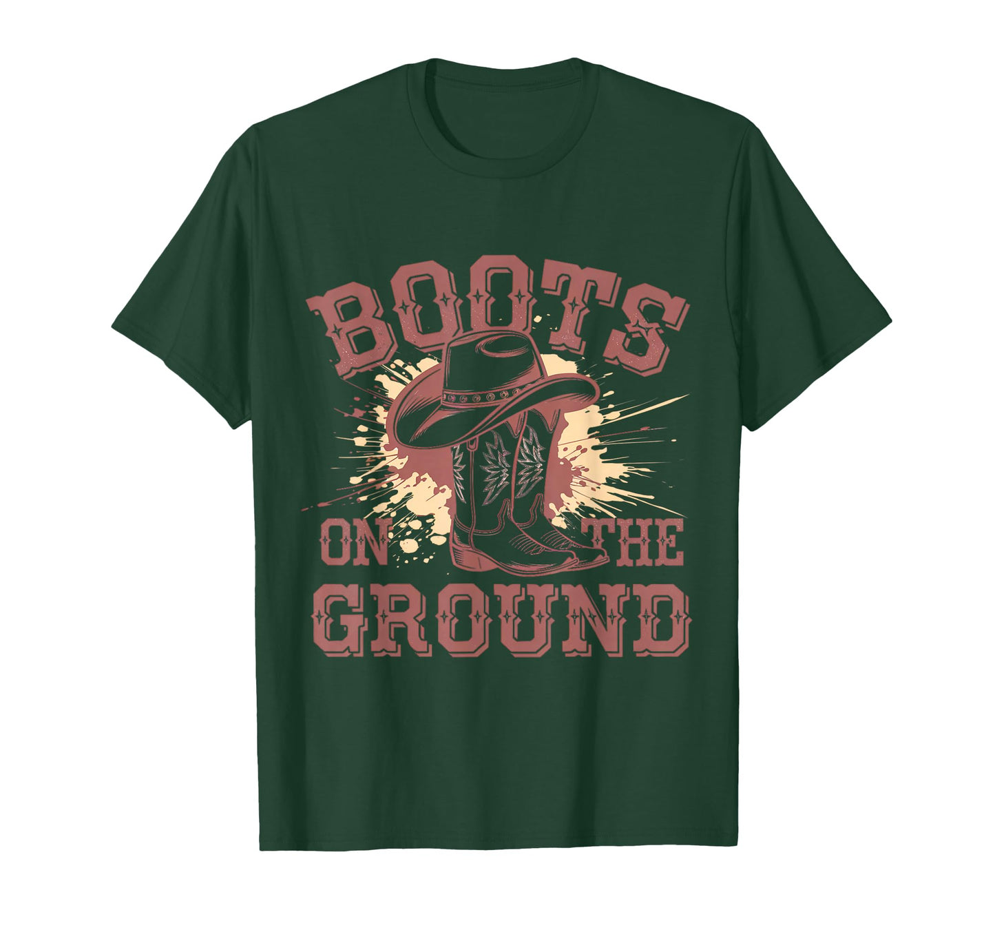 Boots On The Ground Western Cowboy Rodeo Country T-Shirt