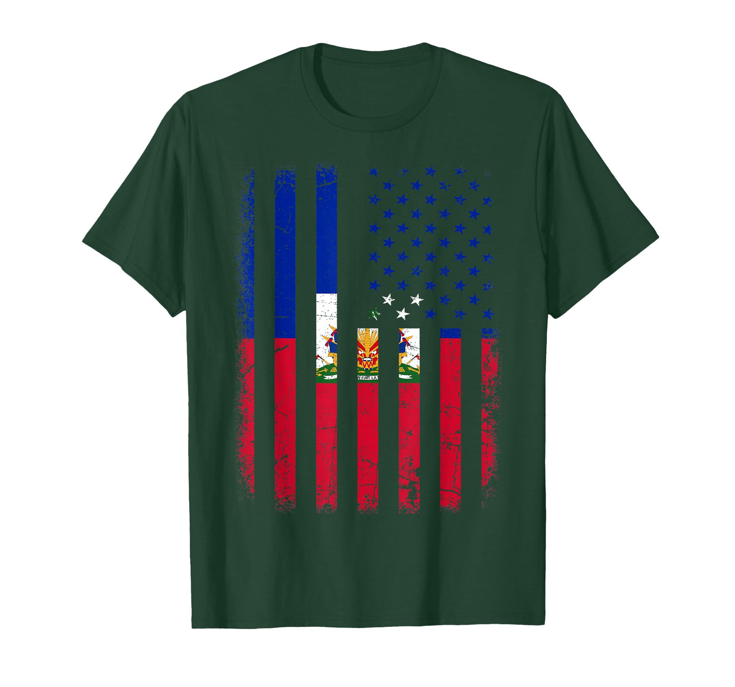 Haitian American Flag Haitian Roots Haiti America T-Shirt