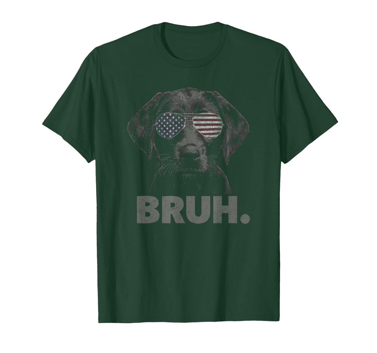 Funny Bruh Patriotic Black Lab T-Shirt