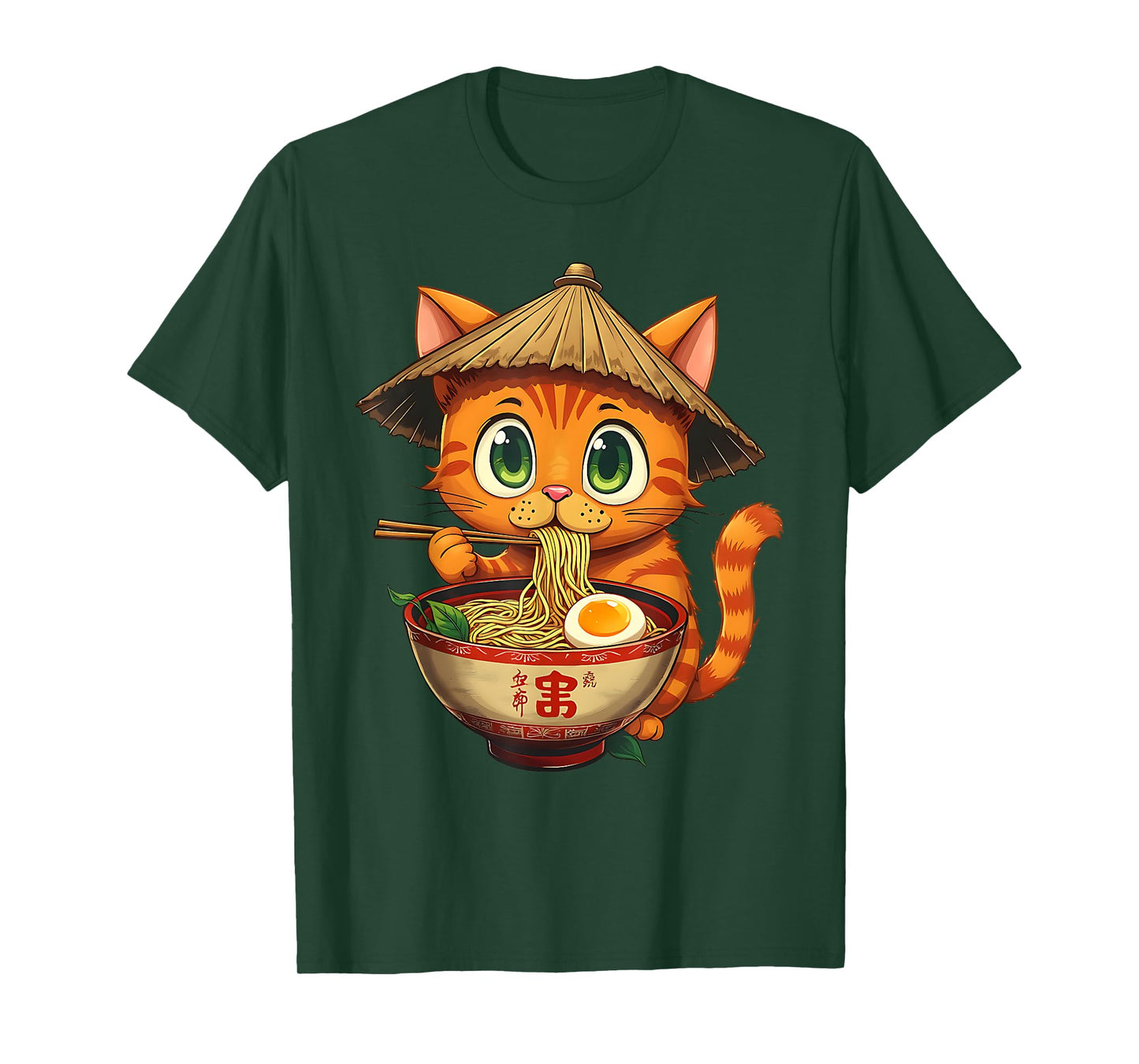 Cat Eating Ramen Kawaii Neko Japanese Noodles Anime Lovers T-Shirt