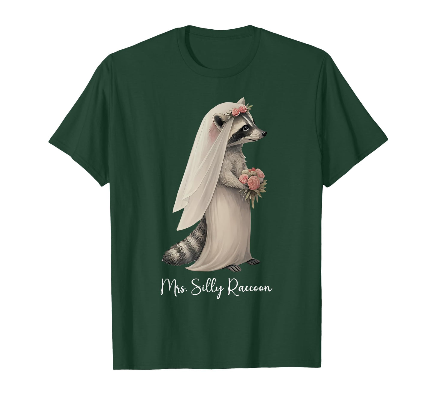 Bride Mr & Mrs Raccoon Wedding Engaged Couples Matching T-Shirt