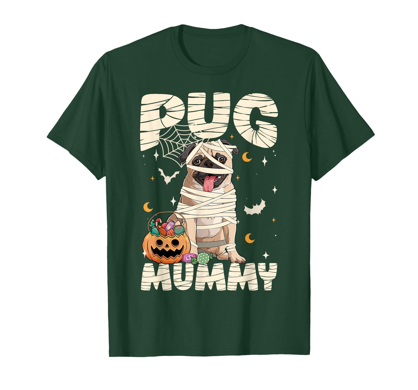 Halloween Costume Pug Lover Mummy Dog Owner For Men Women T-Shirt