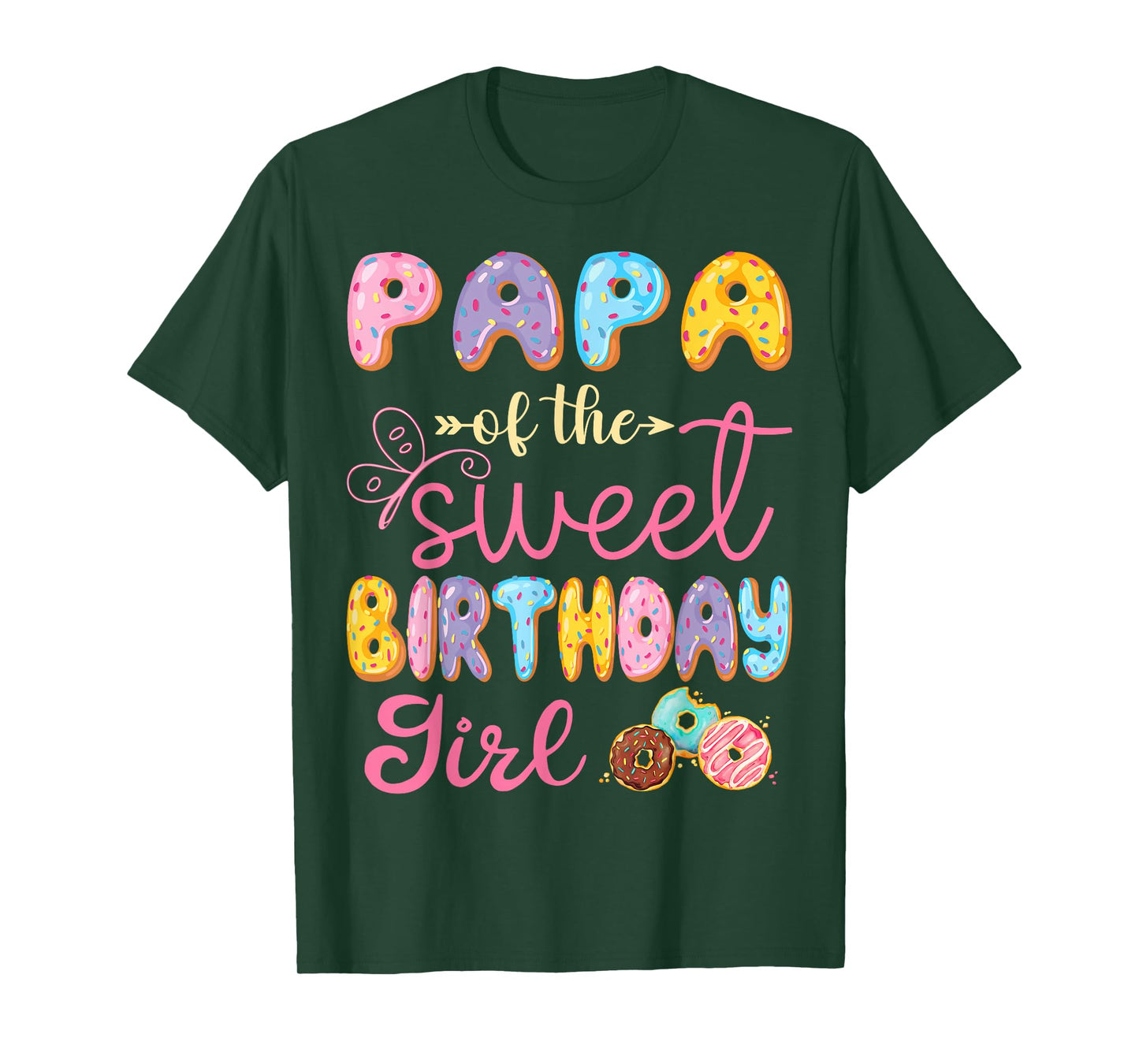 Papa Of The Sweet Birthday Girl Donut Lover Party T-Shirt