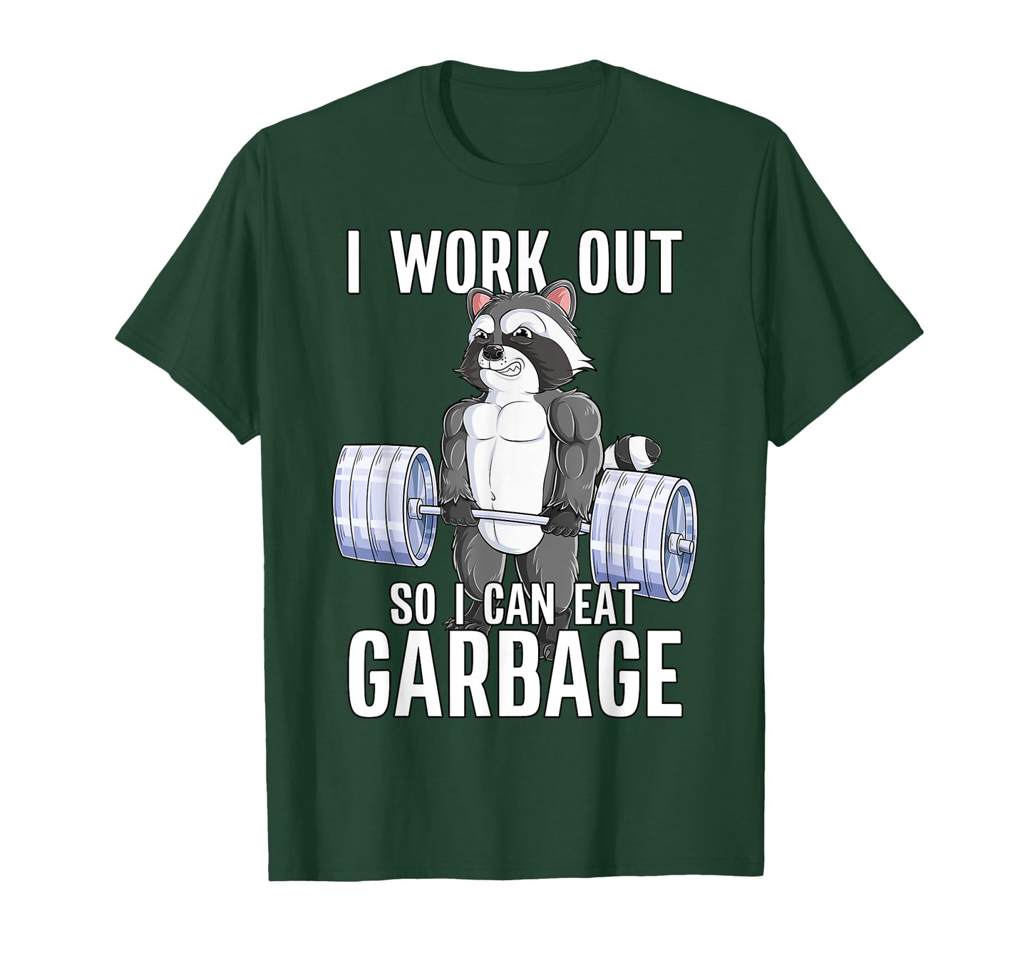 Raccoon Deadlift Bodybuilding Animal Funny Gym Fitness T-Shirt