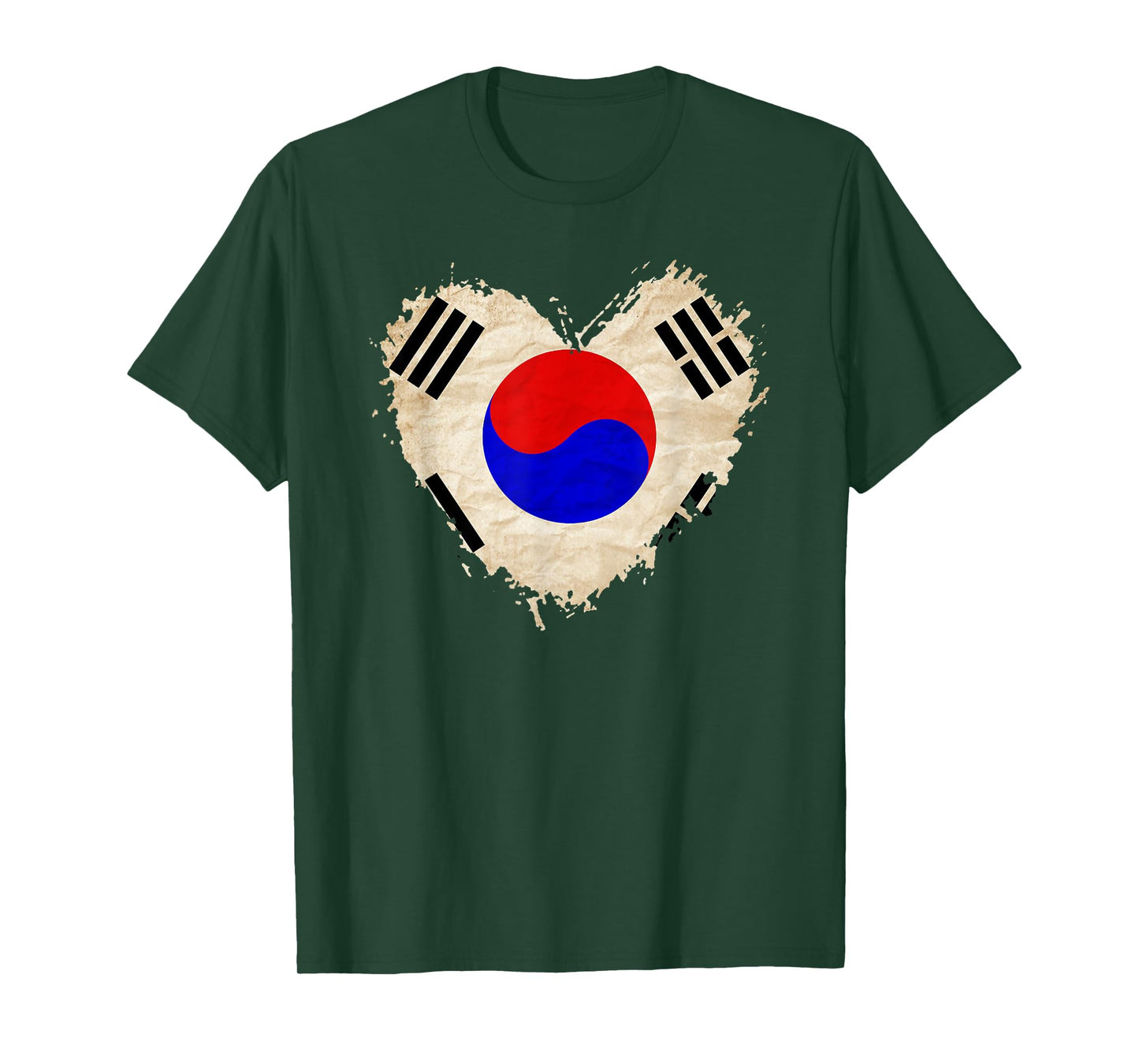 South Korea Flag Love Heart Patriotic Mom Dad Family School T-Shirt