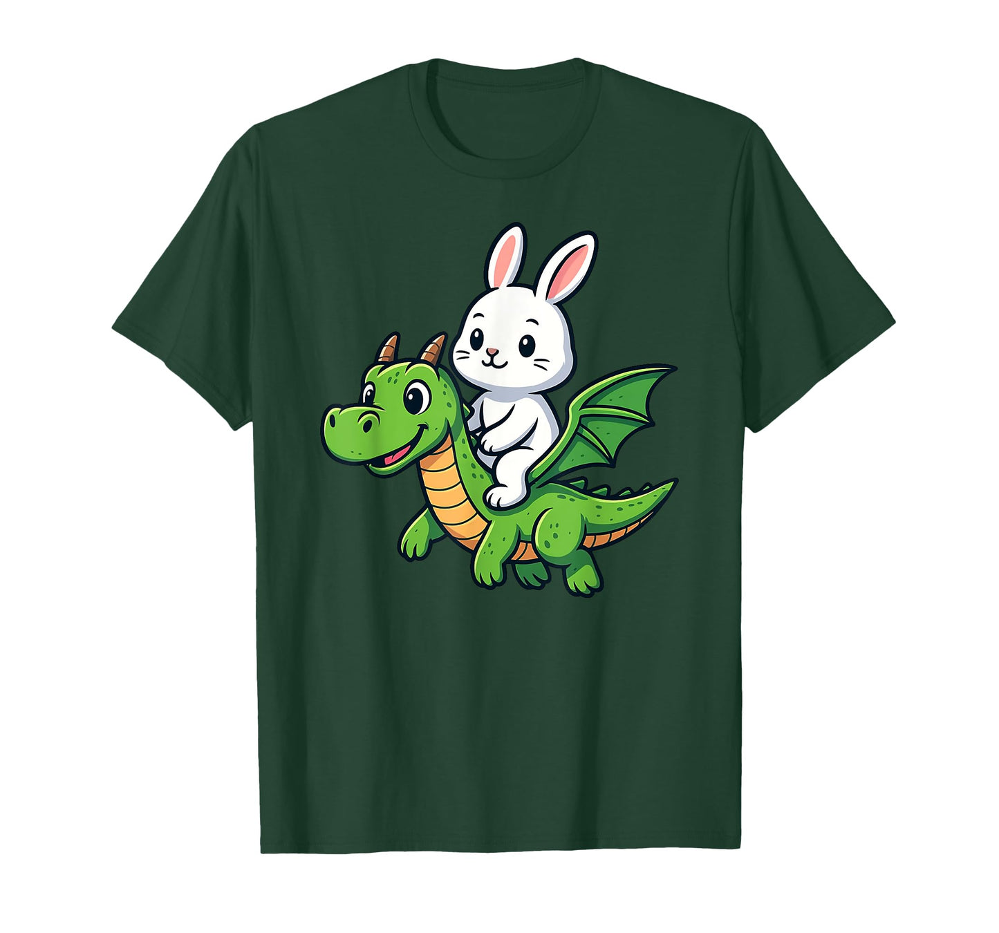 Funny Rabbit Bunny Dragon Riding Zoo Day Boys Girls Kids T-Shirt