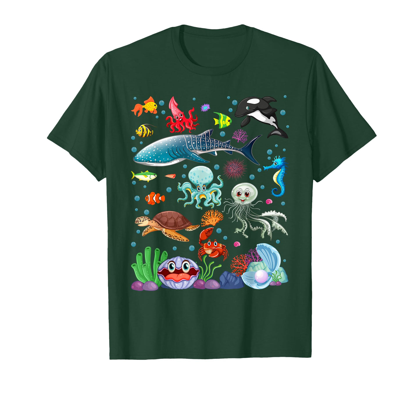 Cute Sea Animals Kids Children Ocean Creatures Clownfish T-Shirt