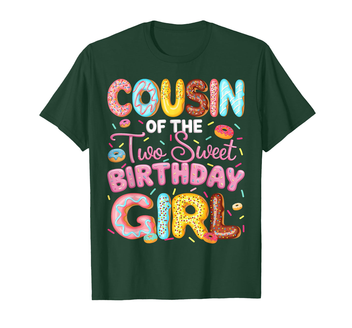 Cousin Of The Two Sweet Birthday Girl Donut 2Nd Birthday T-Shirt