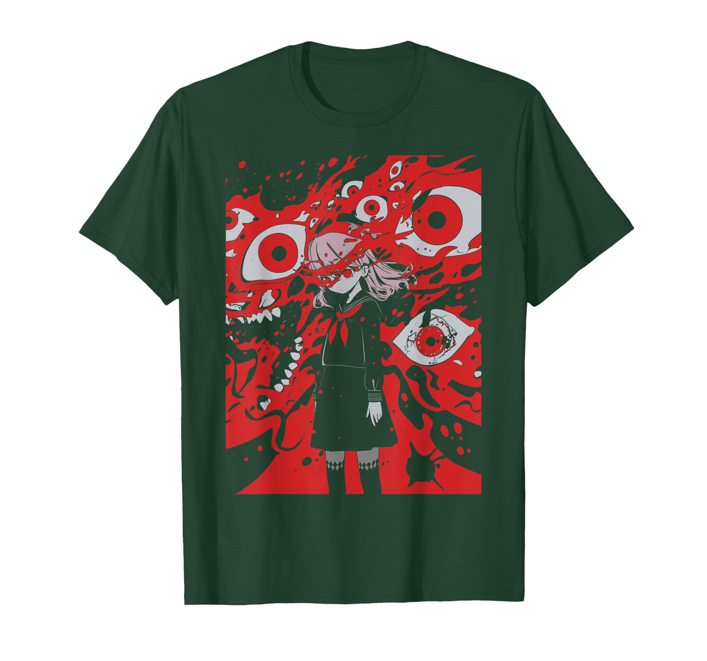 Anime Manga Ghoul Girl | Horror Creepy | Pastel Goth Grunge T-Shirt
