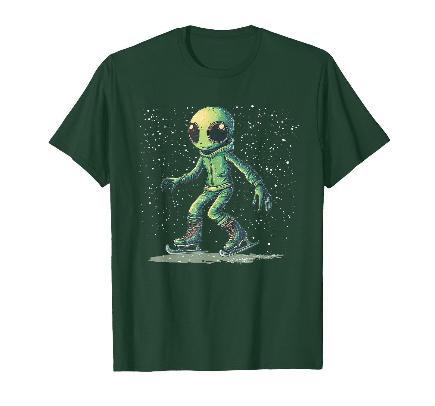 Frozen Cosmos with This Ice Skating Alien T-Shirt