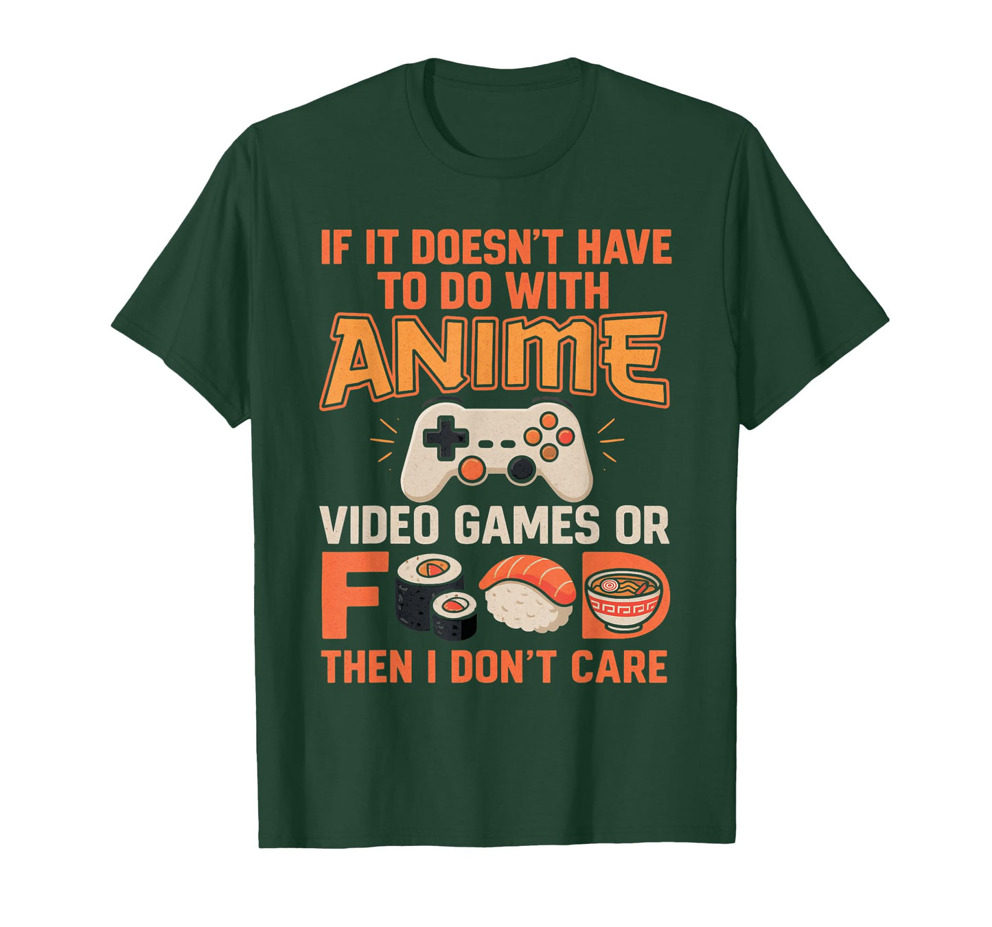 Gaming Otaku Funny Anime Video Games Japanese Food T-Shirt