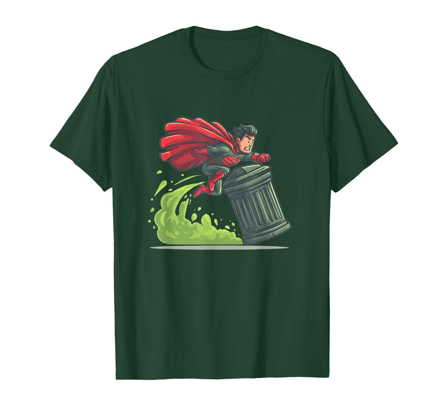 Flying Hero with Trash Can Costume for Take Out The Trash T-Shirt