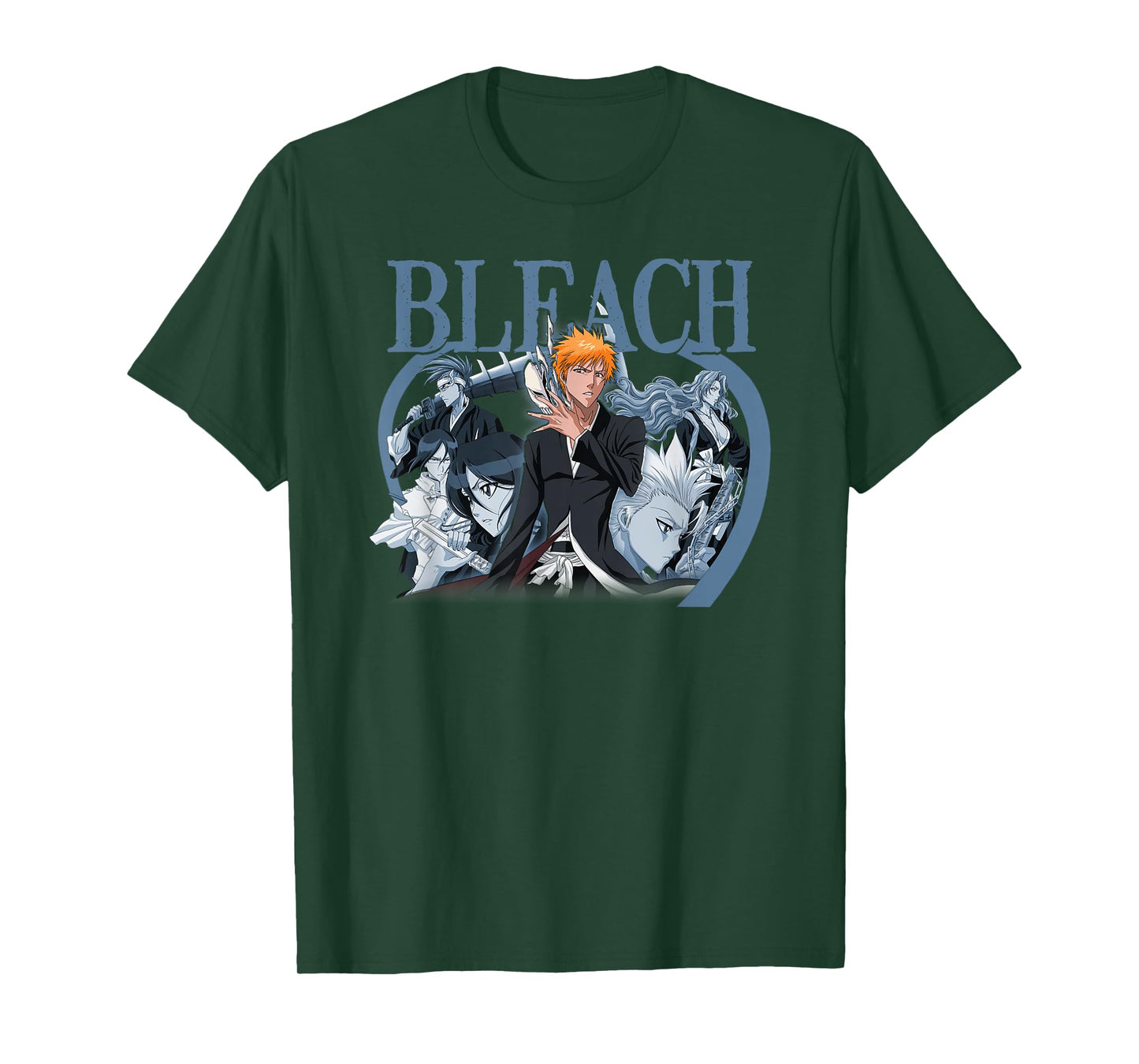Bleach Ichigo with Blue Toned Group Color Anime T-Shirt