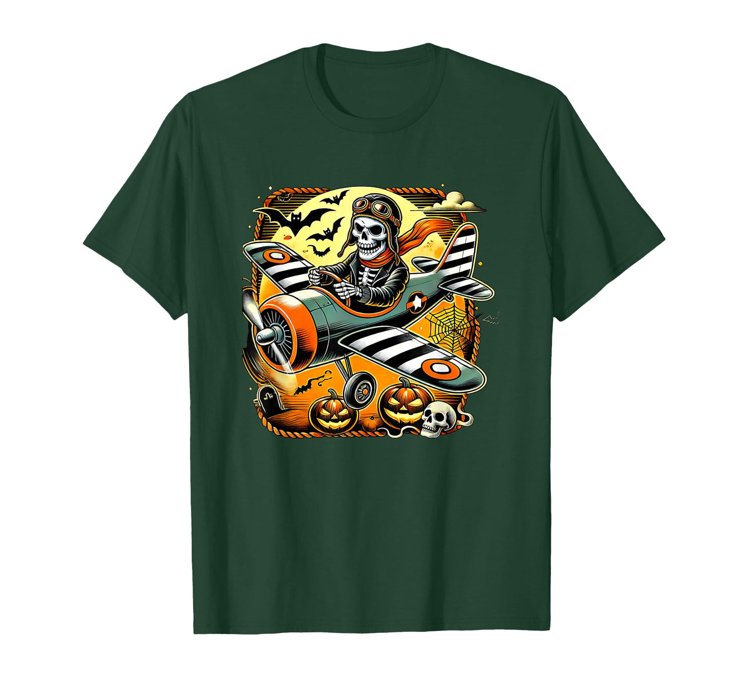 Halloween Skeleton Airplane T-Shirt