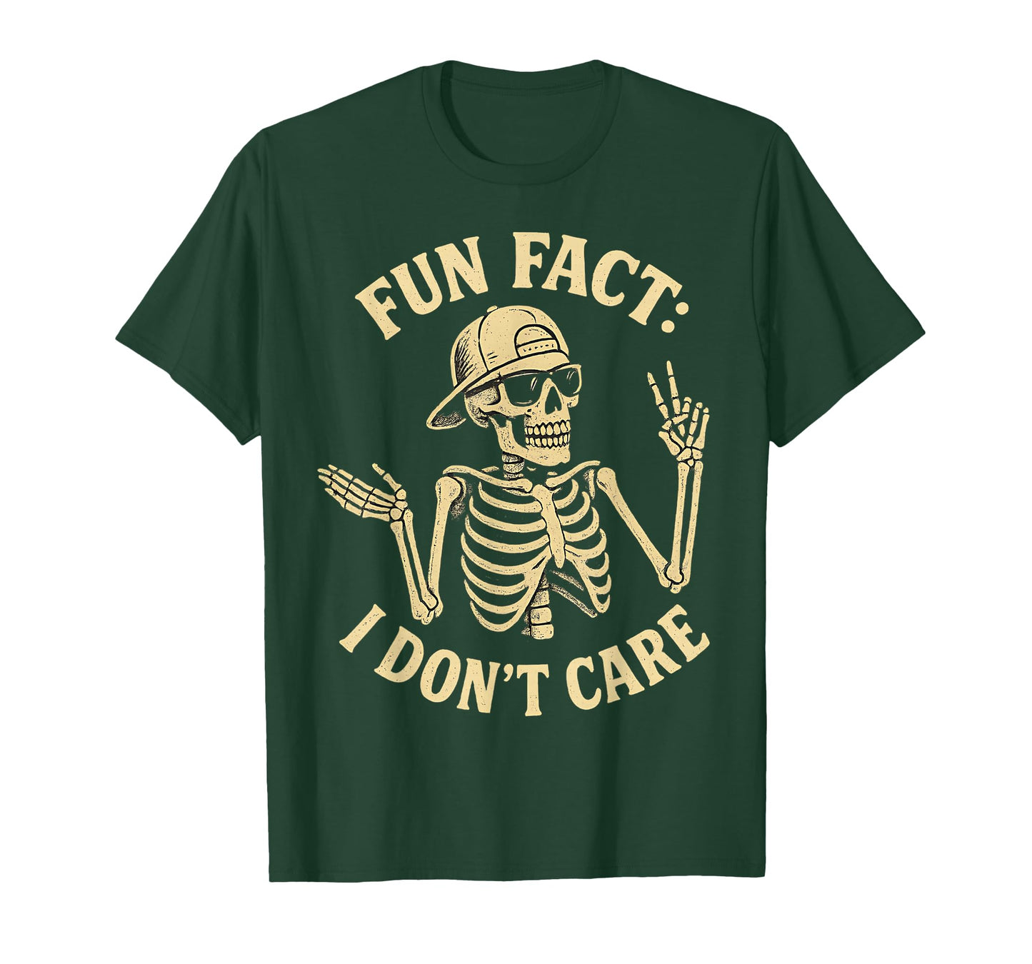 Fun Fact I Don’t Care Retro Skeleton with Sunglasses T-Shirt
