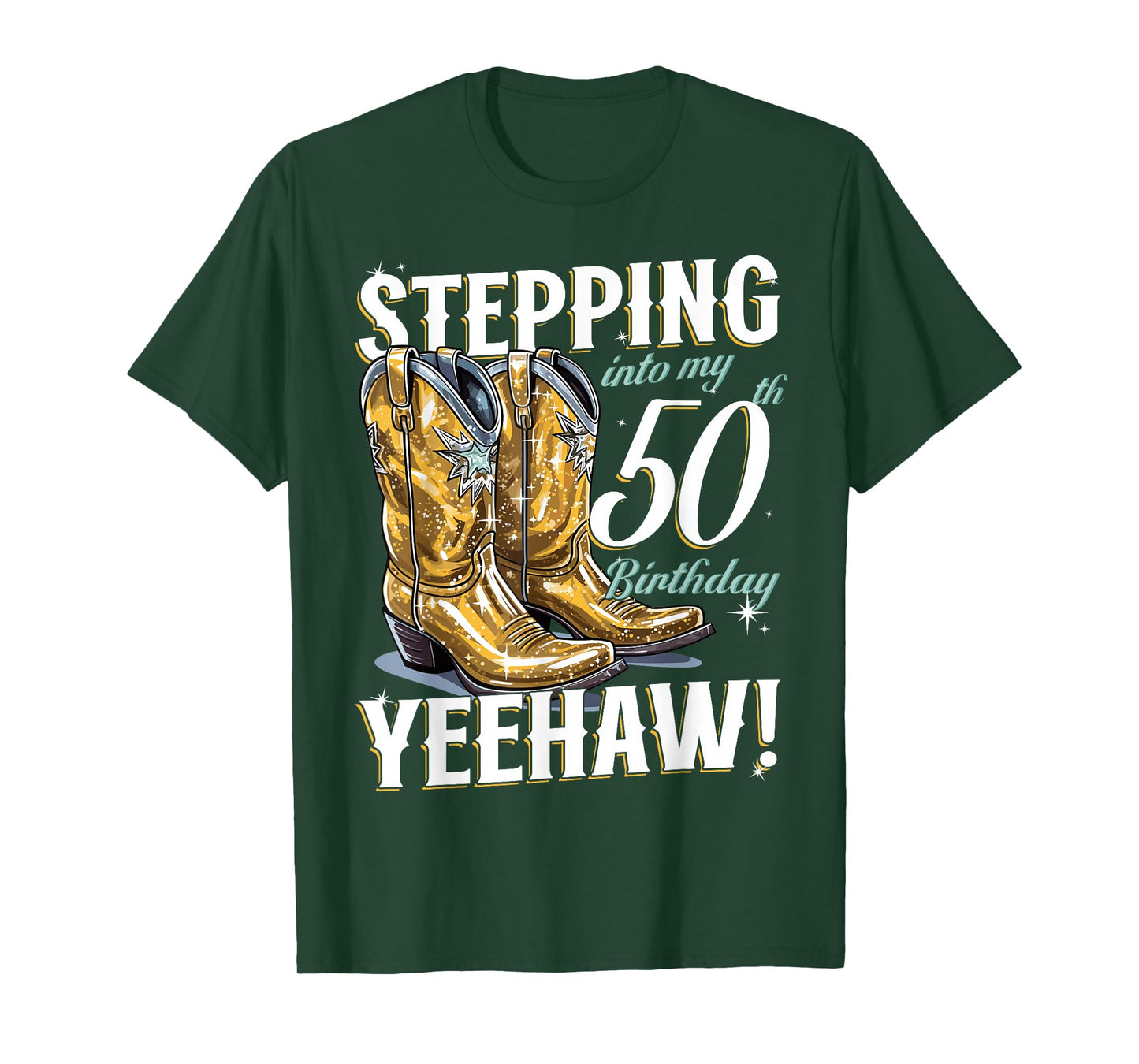 Country Stepping Into My 50th Birthday 50 Yeehaw T-Shirt