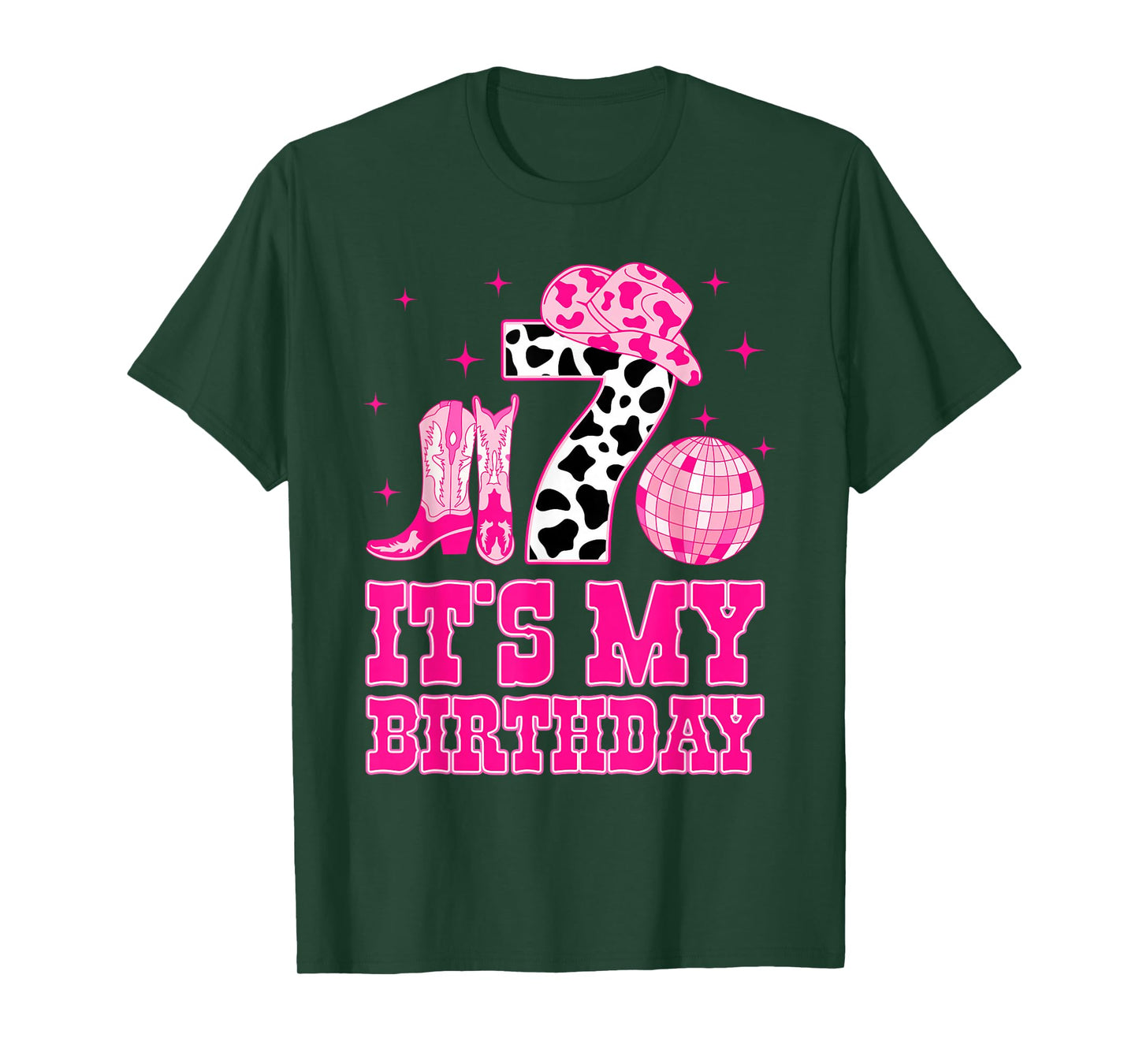 It's My 7th Birthday Cowgirl 7 Years Old Western Kids Girls T-Shirt